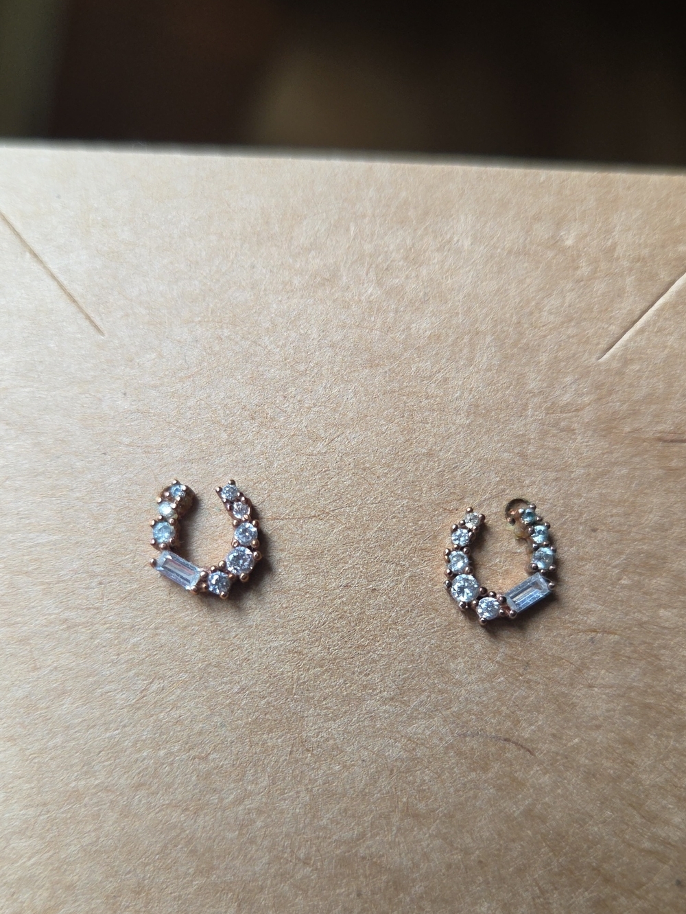Sparkling Crystal Horseshoe Stud Earrings